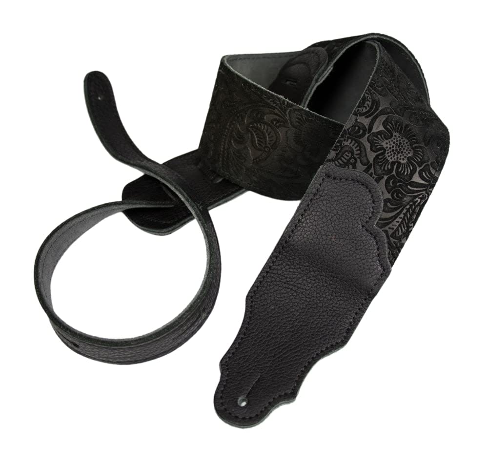 

Franklin Embossed Suede Guitar Strap FSSE-BK-BK
