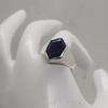 Hexagon Blue Sapphire 925 Sterling Silver Handmade Gift Ring Jewelry