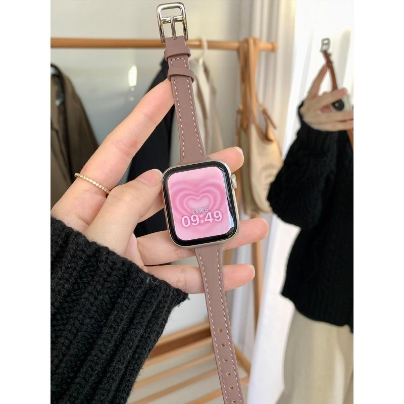 Applicable to s10 Apple S11 Watch iwatch6789SE Small Waist Leather Strap FIT4 Huawei GT6 Xiaomi 9