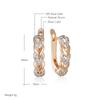 Heart Link Drop Earrings For Women  Rose Gold  Color Mix Natural Zircon English Earrings Ethnic Bride Jewelry