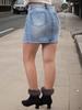 Women's Light Blue Ripped Stretch Denim Mini Skirt - American Style Bodycon for Spring, Summer, and Fall