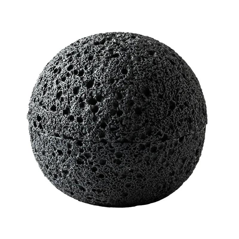 Planet Bowl Molecular Cuisine Creativity Imitation Volcano Stone Ball Place Round Smoke Cup Black Tableware