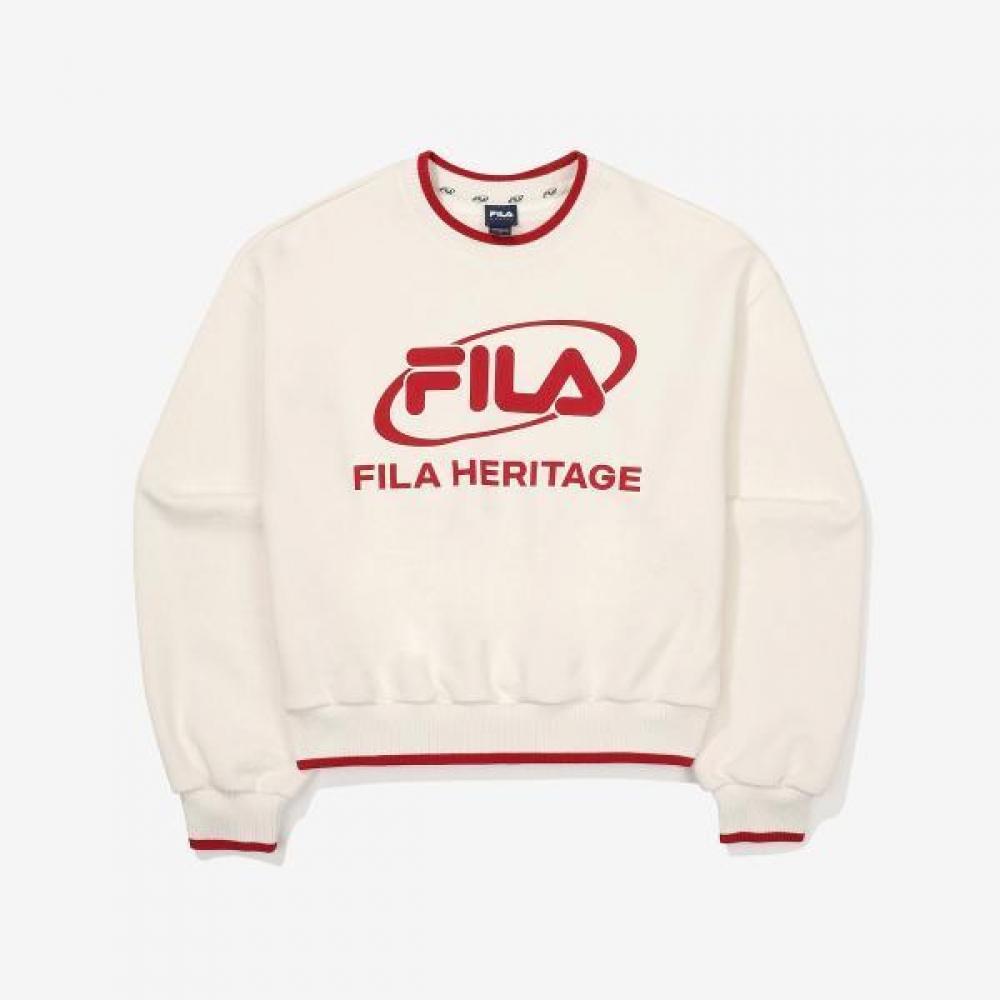 Fila Big Logo Cotton Blend Sweatshirt beige/95