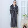 Extra Plush Double-Sided Coral Fleece Bathrobe - Unisex, Plus Size, Ultra Long & Thick for Autumn/Winter