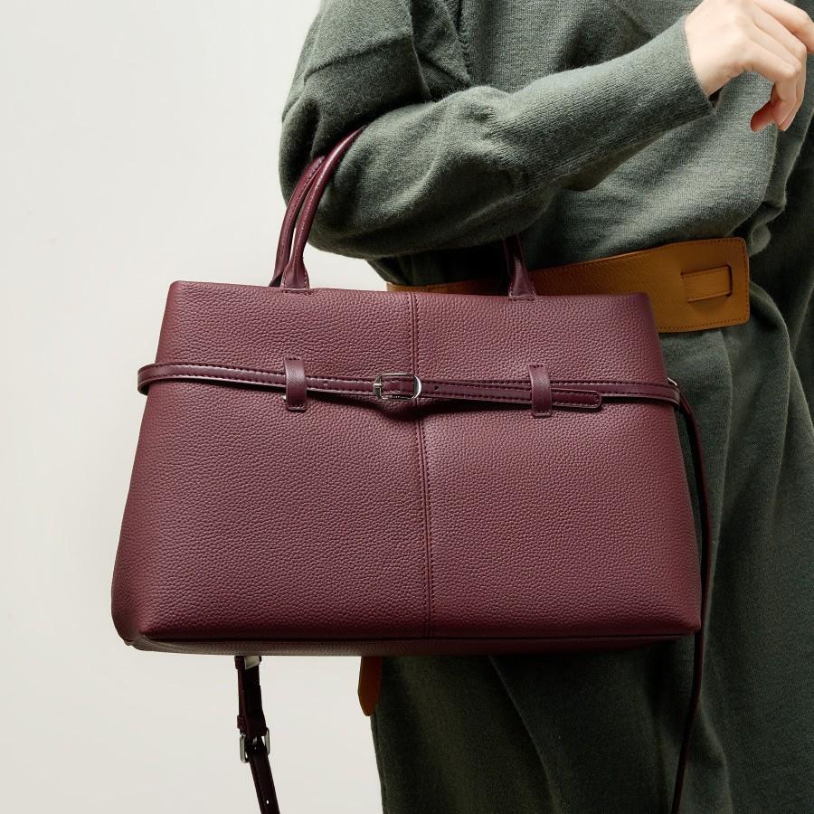 High-end genuine leather handbag for women, 2025 new spring-summer large-capacity commuter platinum bag, ladies' bag, briefcase