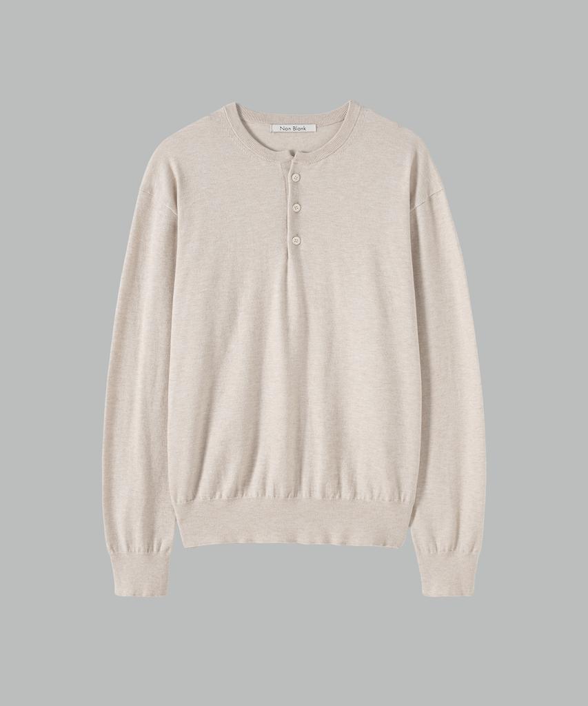 NONBLANK Washable Henley Neck Knit_Cream