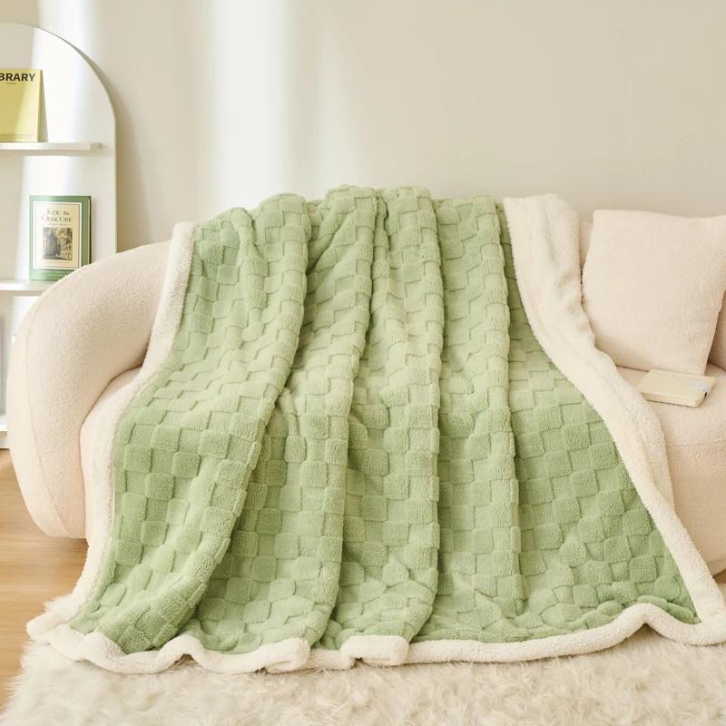 Coperta Plaid in Pile Soffice Inverno Coperte Ispessite Copripiumino Double Face Copridivano Letto Morbido Caldo Plaid Copriletto Camera da Letto