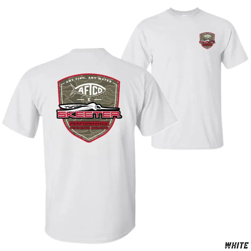 AFTCO x Skeeter Performance Fishing T-Shirt, Camo Shield Graphic Tee, Soft Cotto
