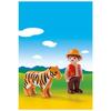 PLAYMOBIL 1.2.3. - PLAYMOBIL - Aventurier Avec Tigre - Mixte - A Partir De 18 Mois - 2 Pièces