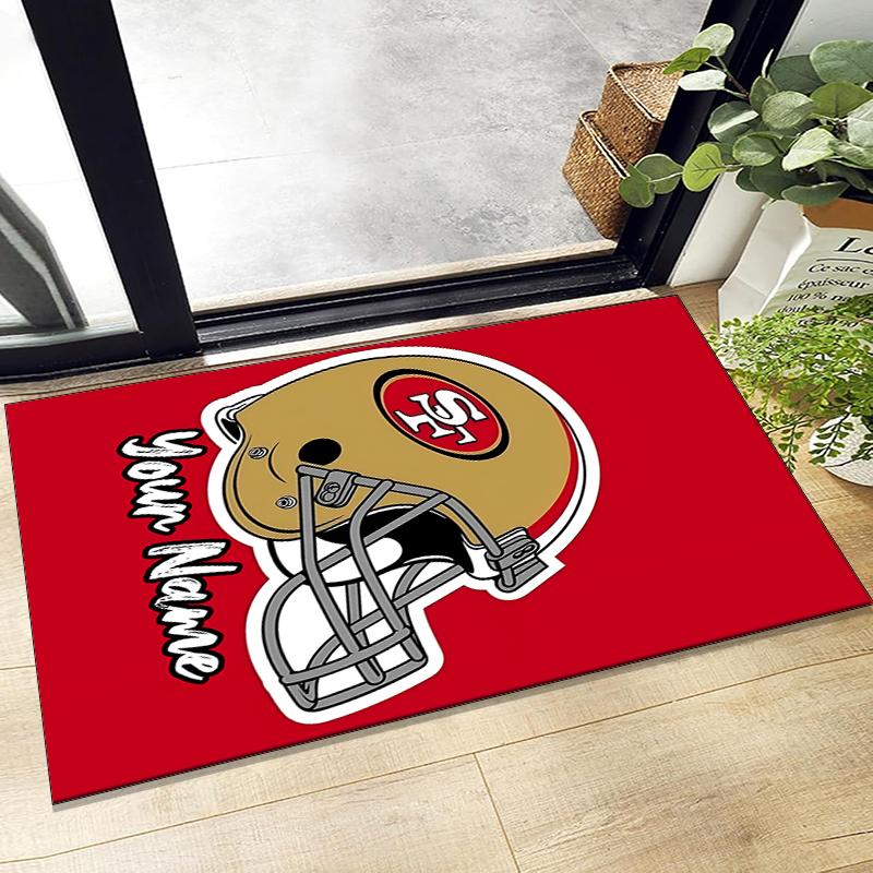 Custom Name San Francisco 49ers Printed Carpet, for Office Chair Living Room Bedroom Kitchen Room Decor Gifts.