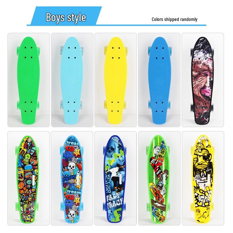 22-inch Four-Wheel Youth Street Surfing Banana Skateboard for Beginners