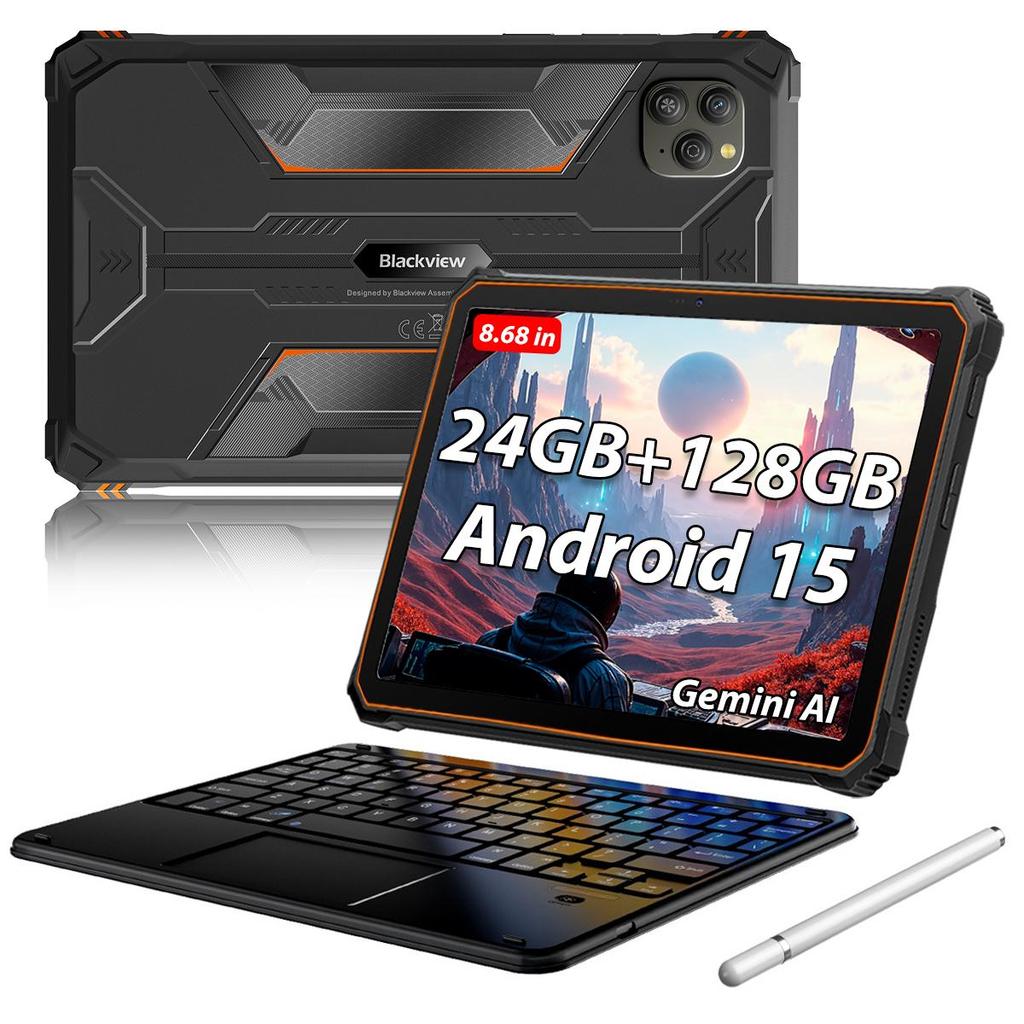 Blackview Active 5 5G Robuste Nettbrett Android 15 8,68 tommers Skjerm 8+16 GB RAM 128GB ROM Nettbrett PC 6600mAh