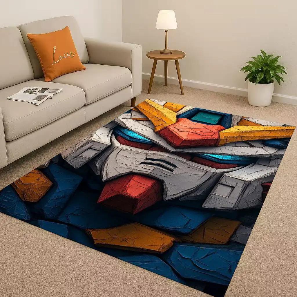 Gundam Cartoon Robot Christmas Gift Christmas Living Room Non-Slip Area Rug Carpet for Bedroom Sofa,Home Doormat Kids