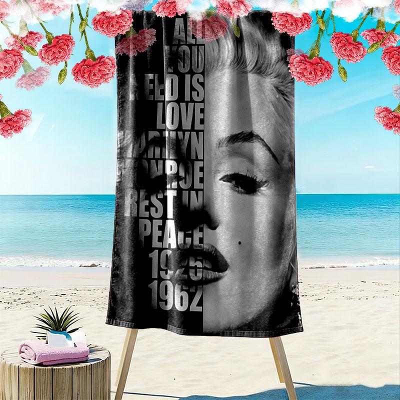 Asciugamano da Spiaggia con Stampa di Marilyn Monroe, Asciugamano Grande Morbido ad Asciugatura Rapida per Spiaggia Campeggio Nuoto