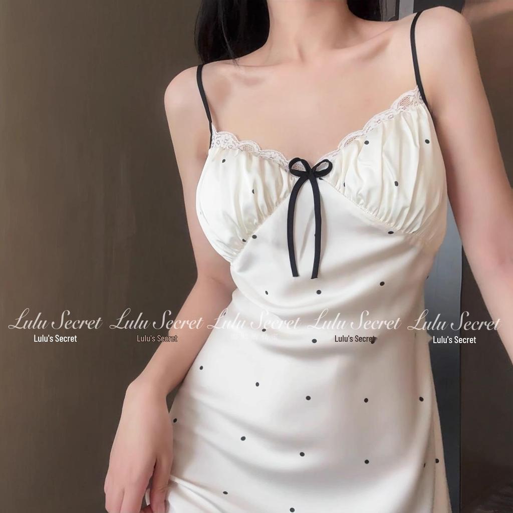 Women's Ice Silk Summer Sling Nightdress with Chest Pad - Pure Desire Style Pajamas.
