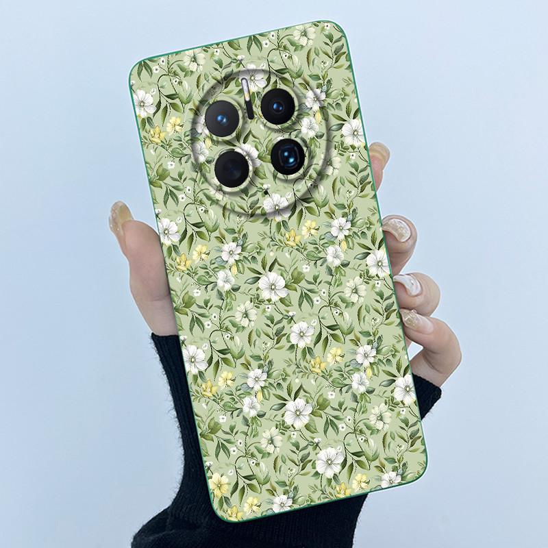 For Huawei Mate 50 50 Pro 50E Phone Case Mate50 Cover Fashion Simplicity Flowers Soft Liquid Silicone Shell For Mate50Pro Fundas