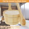 4L Wooden Sauna Bucket with Handle Sauna Bucket and Ladle Set Practical Sauna Water Bucket and Ladle Portable Wood SPA Bucket