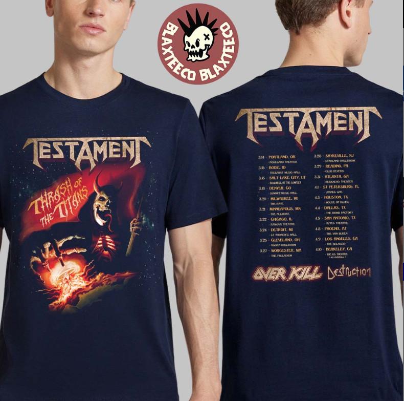 Testament Thrash Of The Titans North America 2026 Tour Schedule Dates TShirt Unisex T-Shirt S