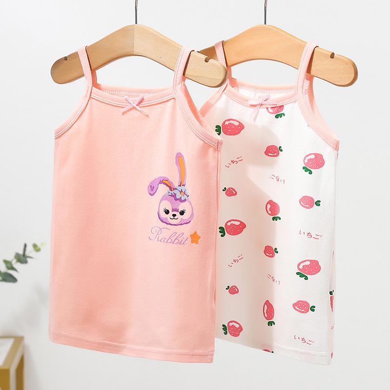 Girls' Cotton Spaghetti Strap Tank Top Sleeveless Base Layer Vest