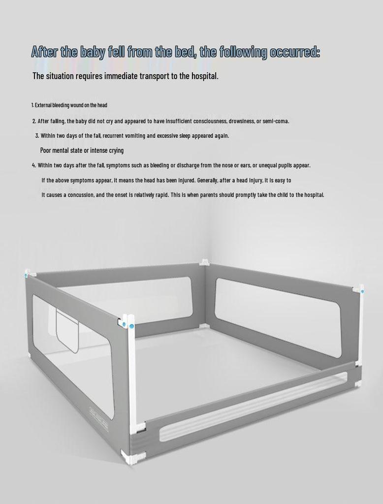 Universal Baby Bedside Safety Rail - Adjustable Bed Bumper & Anti-Fall Guardrails