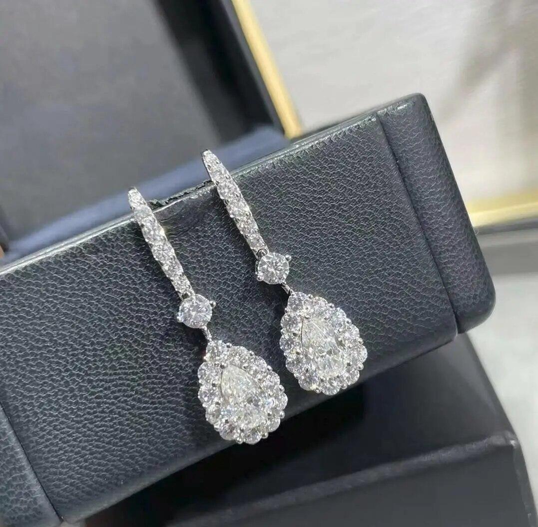 

Новинка 2023 года, тренд высокого качества, известный бренд, роскошные ювелирные серьги из чистого серебра 925 пробы для женщин, классические серьги с желтыми каплями воды и CZ