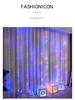 3x3m Copper Wire String Curtain Lights, USB Powered, 8-Function Remote, Waterproof, Multi-Color, for Weddings & Christmas Decoration.