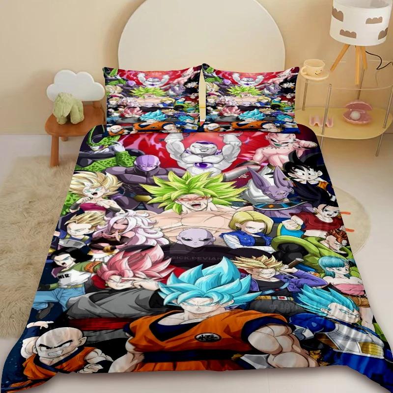 Anime Soft Duvet Cover D-Dragon-Bal Beding Set Warm Comforter Cover Super Saiyan Comfortable Quilt Covers featuring Pilowcase For Bedrom Decor