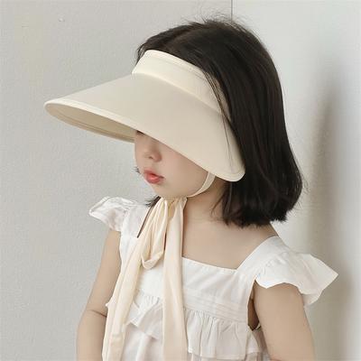 Children's Hats Summer Sun Protection Big Eaves Girls Ice Silk Sun Hats Boys Outdoor Lace-up Empty Top Sun Hats Parent-child