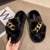 Mao Mao slippers women's outer wear 2025 new autumn and winter Korean version thick bottom height increase small home plush cotton slippers