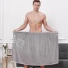 Men'S Coral Fleece Bath Skirt Is Anti-Empty And Can Wear Bath Towels For Soft And Absorbent Swimming And Bathing Bathrobe