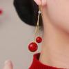 2023 Festive Red Pearl Pendant Stylish Fashion Earrings