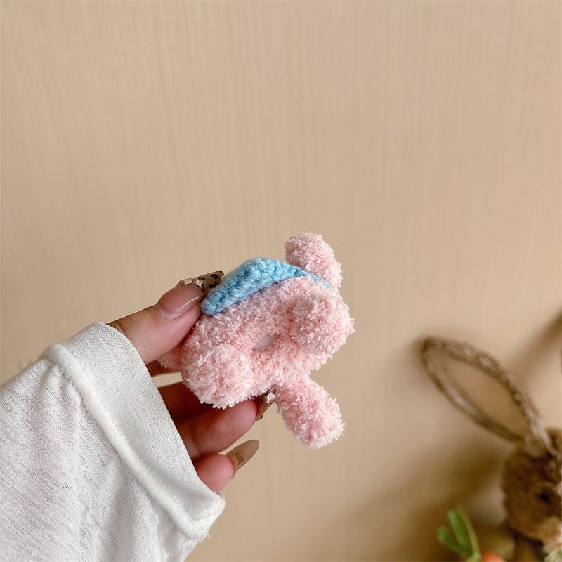 Knitted powder hat piggy AirPods pro1 apple bluetooth headset case 1/1 generation cartoon protective cover