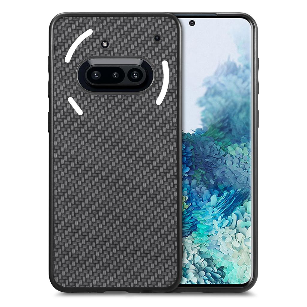 För ingenting telefon (3a) Fodral Kolfibertextur PU+PC+TPU Telefonskydd