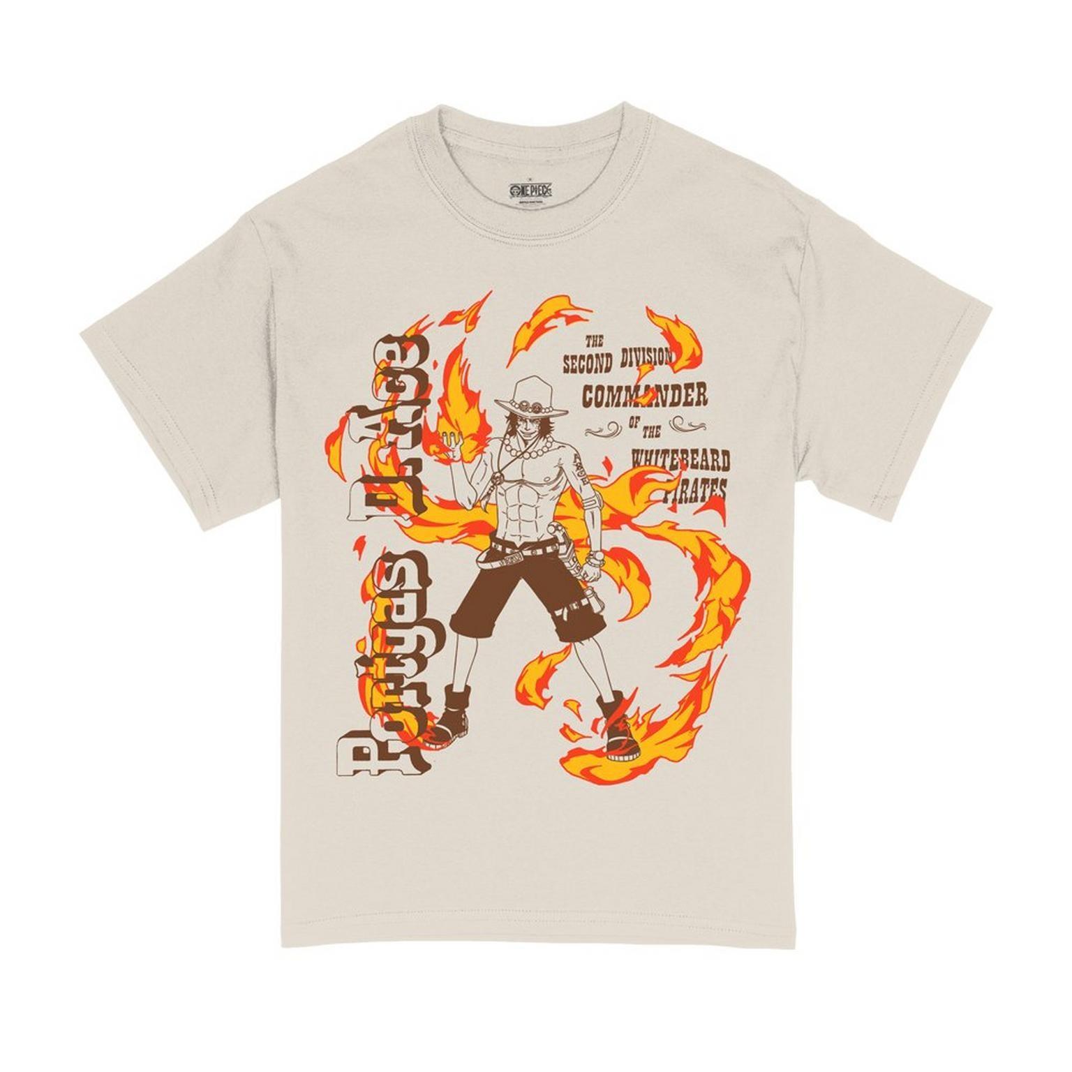 One Piece Ace Flames Double Sided Unisex Short Sleeve Graphic T-Shirt S разноцветный