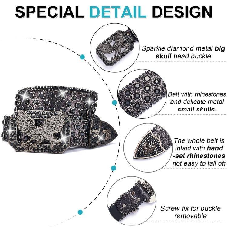Grunge Studded Waist Chain Stunning Rhinestones Waist Ceinture Unisex Belt
