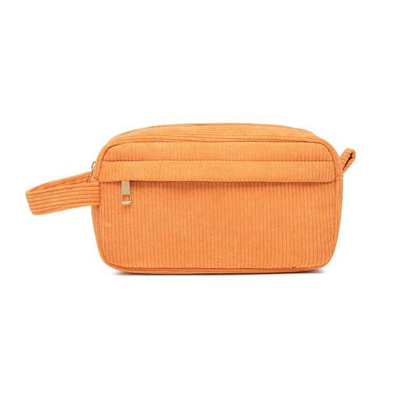 

Cosmetic Pouch Large Capacity with Partition Design And Carrying Strap Storage Bag Splash-Proof Durable Organizer for Makeup Jewelry Keys оранжевый