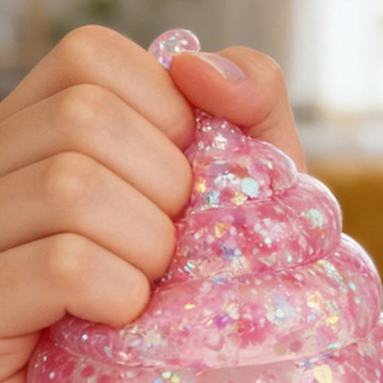 1/4Pcs Clear Cartoon Shit Toy with Glitter Stress Relief Slow Rising Simulated Shit Sensory Toy Soft Stress Ball Squeeze Fidget Toy Gag Gift