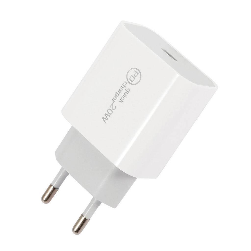 20W PD Fast Charger - Mobile Phone Adapter with EU, US, UK Specs, Supports Rapid Charging.