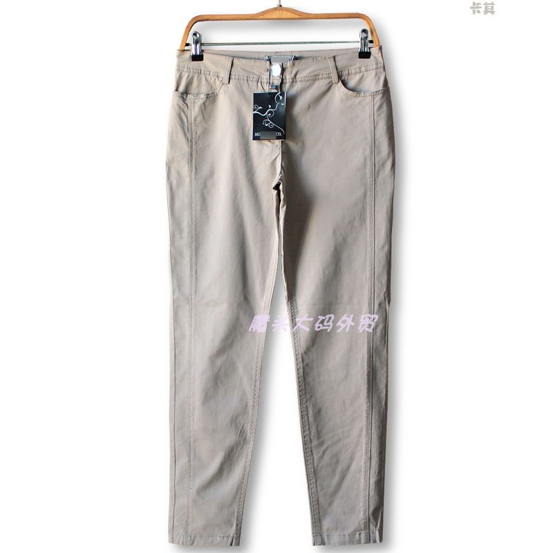 Big Sale European Sheet Spring Women's Plus Size Cotton Street Simplicity Micro Elastic Business Skinny Pants Casual Ninth Pants 339