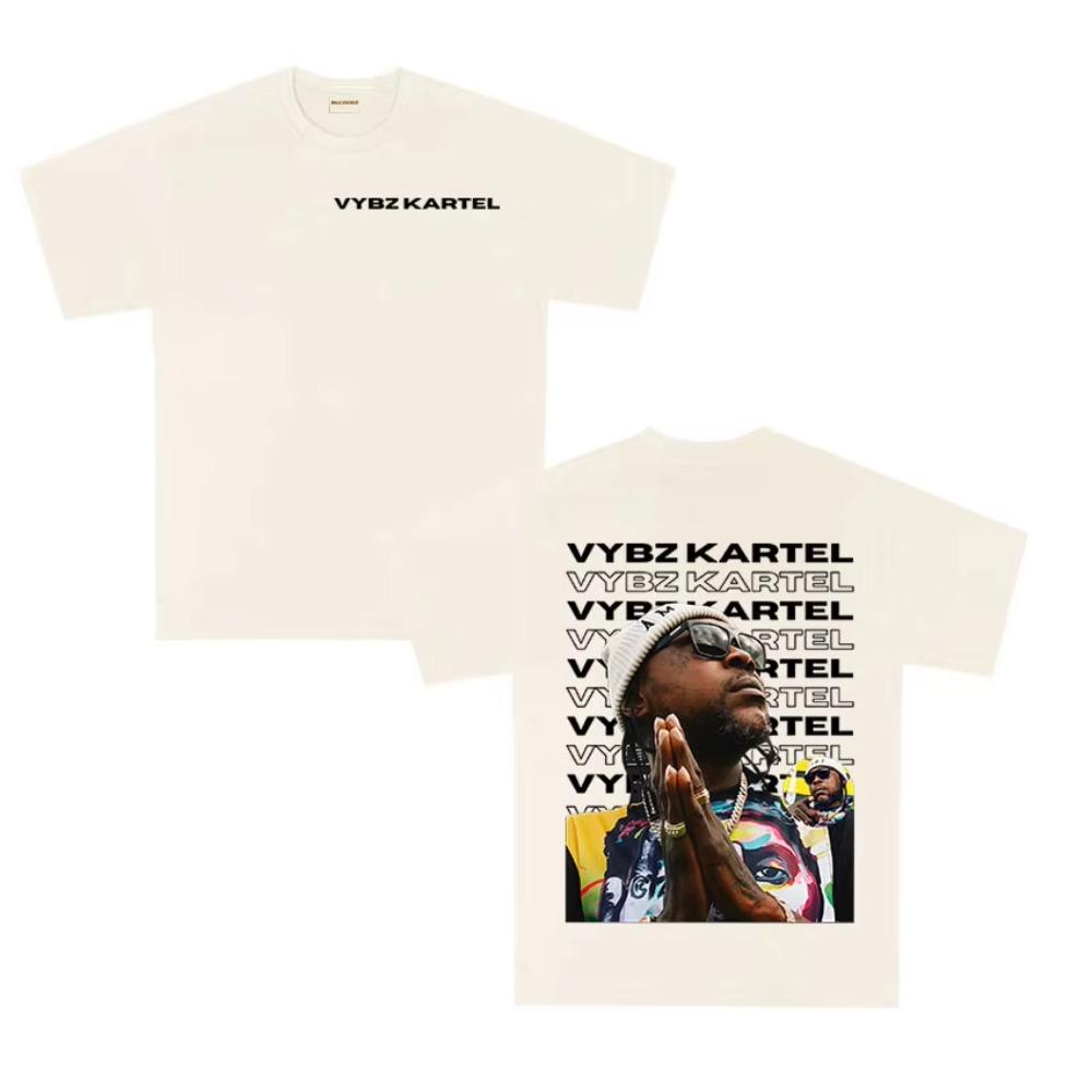 Rapper Vybz Kartel 2026 Album Graphic T Shirt Unisexs Summer Fashion Oversized T Shirt Hip Hop Gothic Short Sleeve Tees Streetwear