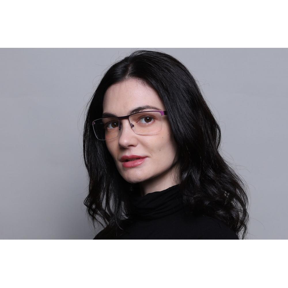 Semi Rimless Rectangle Purple Smartbuy Collection Tim 982g Fashion Unisex Eyeglasses