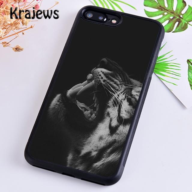 Krajews Animal White Tiger Pattern Phone Case Cover For iPhone 17 Air 16 15 14 plus 12 13 pro max coque Fundas