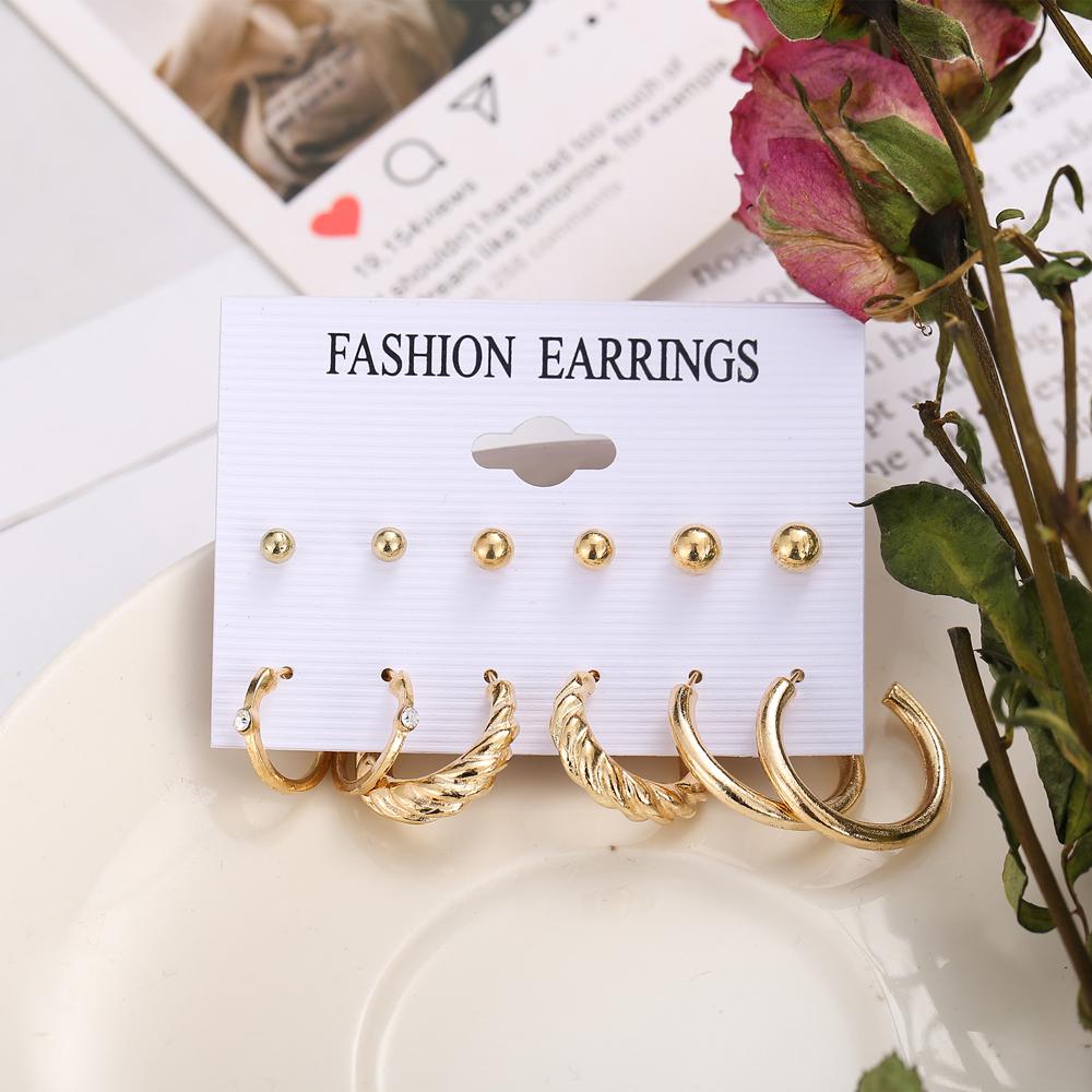 IF ME Retro Butterfly Tassel Pearl Earrings Set Elegant Gold Earring Women Fashion Jewelry Accessories