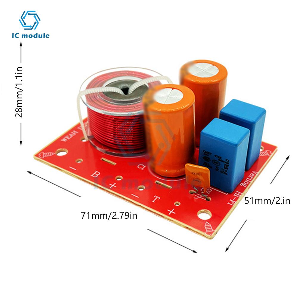 2 Ways 80W Hi-Fi Audio Speaker Crossover Treble Bass Independent Crossover Home Speakers Frequency Divider