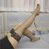 Women's Black Lace Fishnet Over-the-Knee and Half-Calf Garter Stockings