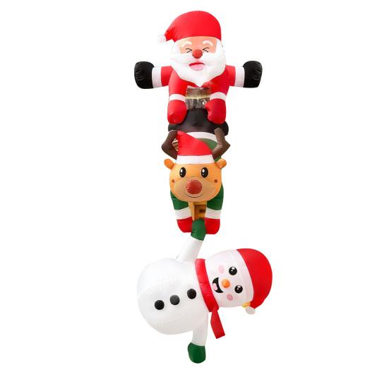 Lighted Christmas Inflatable Figurine Large Cute Blow Up Snowman Penguin Gingerbread Man Santa Ornaments with Built-in LED Light for Lawn Party Decor