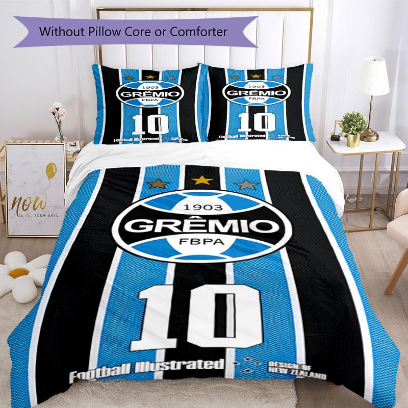 Grêmio FBPA Printed Pattern Duvet Cover Set – Includes 1 Duvet Cover and 2 Matching Pillowcases Bedroom Decor Christmas Gifts