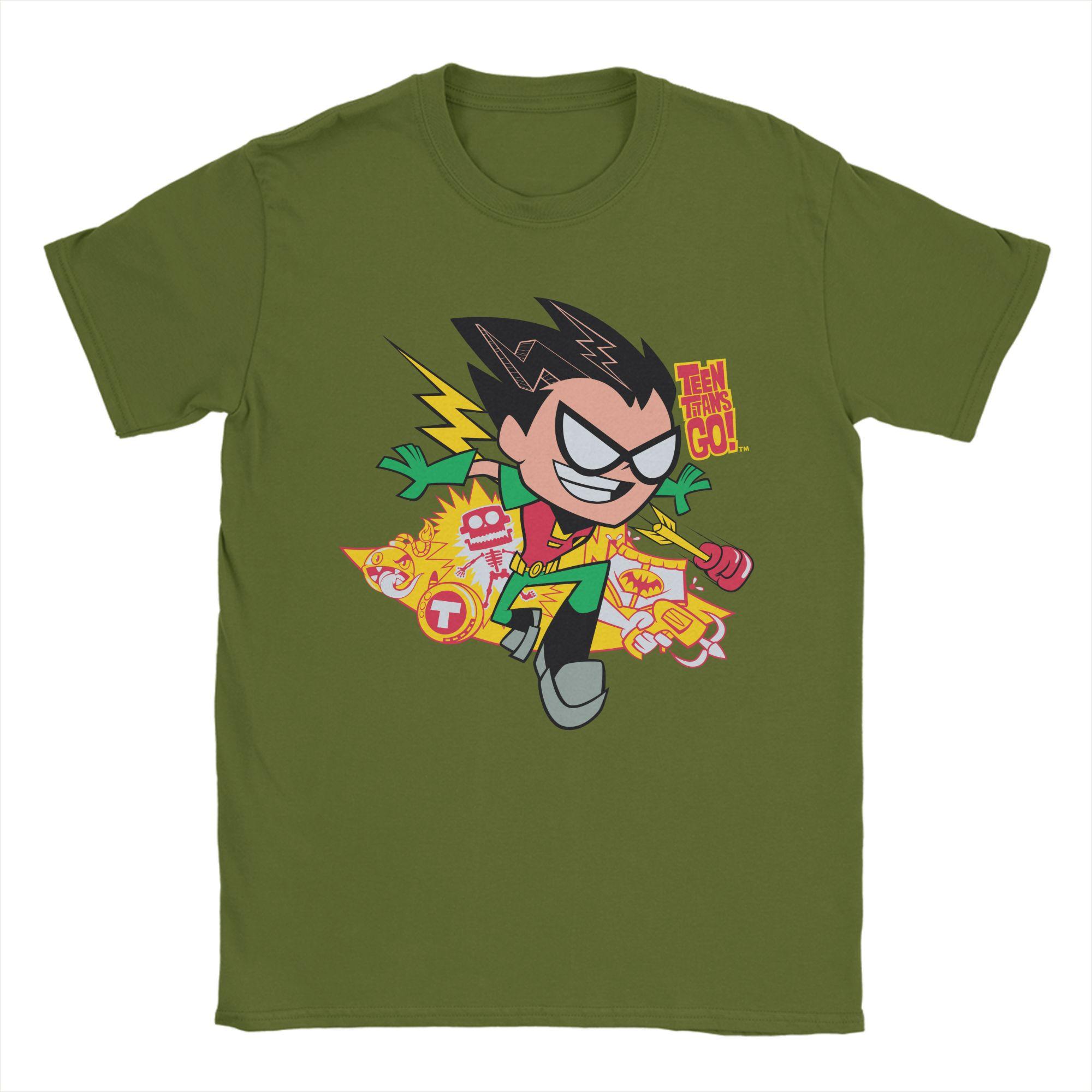 

Funny Teen Titans Go Robin s Arsenal Graphic T Shirt Men Cotton Short Sleeve Round Neck Summer TopsTops 4XL
