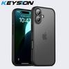 KEYSION Прозрачный матовый чехол для iPhone 16 Plus 15 Прозрачный силиконовый + противоударный чехол для задней панели телефона из поликарбоната для iPhone 15 Plus 16