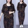 Autumn Plus Size Women's Casual Harem Pants Two-piece Mother Fashion Western Style Suit